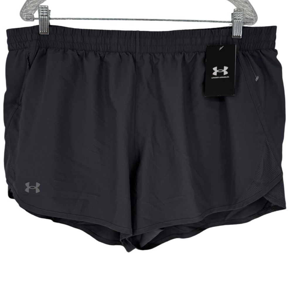 Under Armour Womens Fly By 3" Running Shorts Gray 2XL 1382438-025 NWT